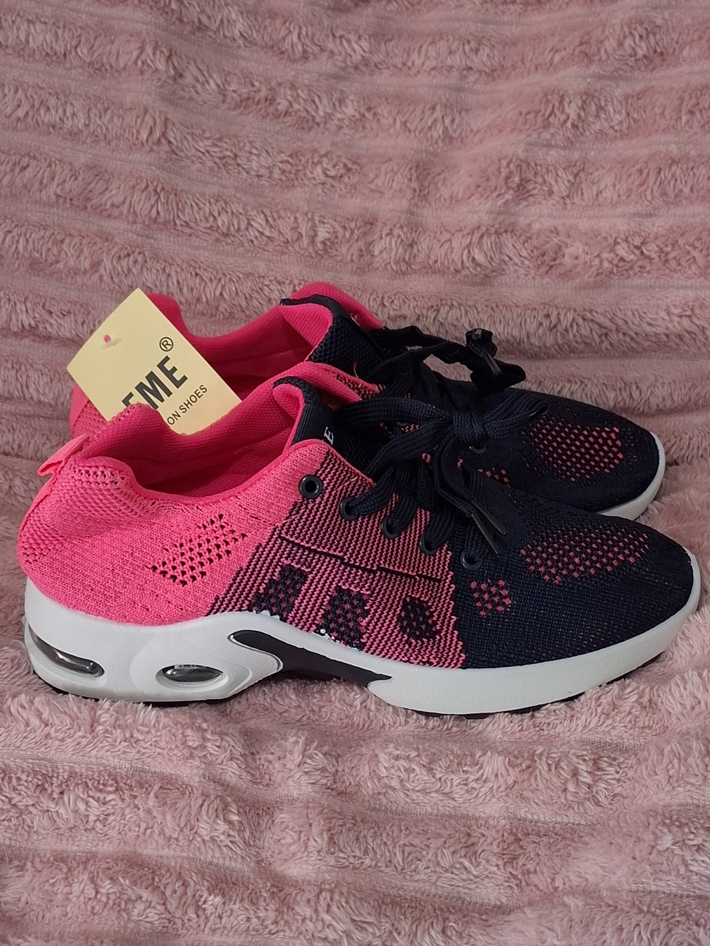 ME Makeover Essentials Women's Pink and Navy Athletic Sneakers - Picture 2 of 8